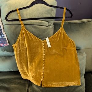 Madewell Gold Velvet Cami Top